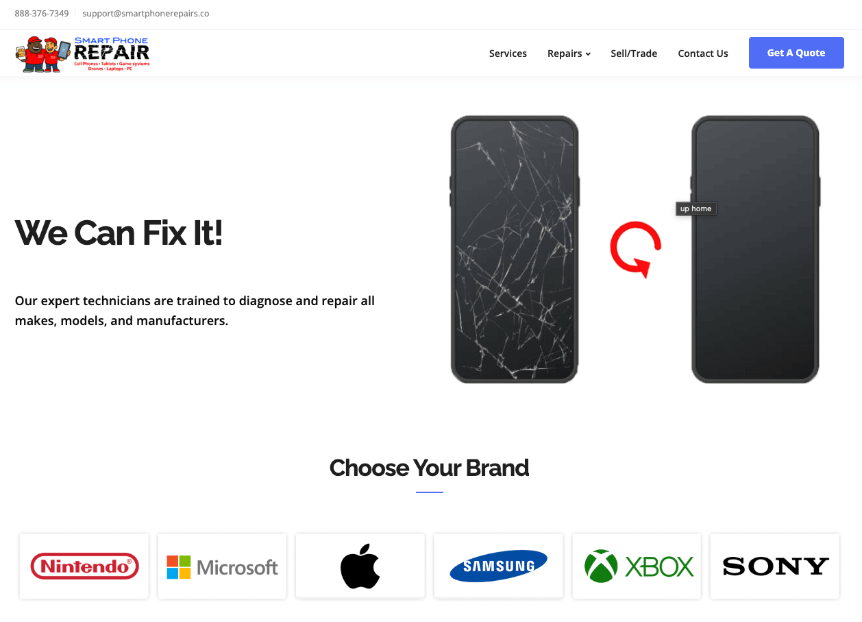 Smart Phone Repairs Website